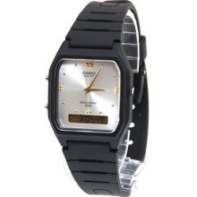 Casio Men's Black Ana-digi Dual Time Watch Aw48he-7av