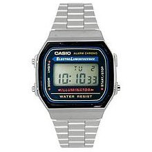 Casio Men's Core A168WA-1 Silver Plastic Quartz Watch with Digital Dial