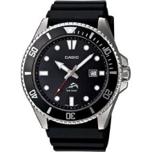 Casio Men's Core MDV106-1AV Black Resin Quartz Watch with Black Dial