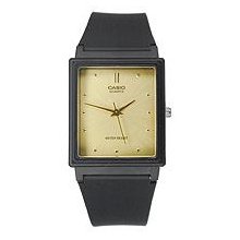 Casio Men's Core MQ38-9A Black Resin Quartz Watch with Gold Dial