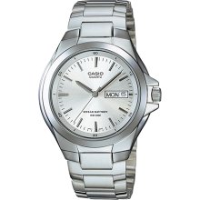 Casio Men's Core MTP1228D-7AV Silver Stainless-Steel Quartz Watch with Silver Dial