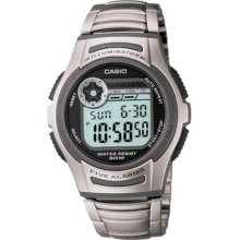 Casio Men's Core W213D-1AV Silver Stainless-Steel Quartz Watch with Digital Dial