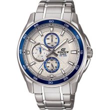 Casio Men's Edifice Ef334d-7a Silver Stainless-steel Quartz Watch With White Di