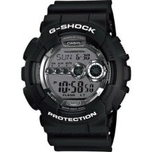 Casio Mens G-shock Black Resin World Time Quartz Watch Gd-100bw-1dr Gd100bw-1