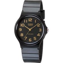 Casio Men's MQ24-1B2 Black Rubber Quartz Watch with Black Dial