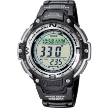 Casio Men's Quartz Watch With Grey Dial Digital Display And Black Resin Strap Sgw-100-1Vef