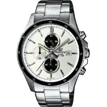 Casio Men's Watch Analogue Quartz Edifice Efr-504Sp-7Avef With Silver Steel Strap White Dial