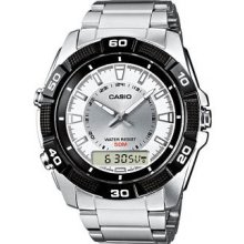 Casio Mta1010d-7av Men's Stainless Steel Dual Time Analog Digital Watch
