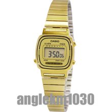 Casio Vintage Retro Classic Gold Plated Ladies Digital Watch La670wga-9d