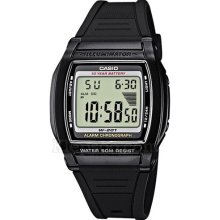 Casio W-201-1Avef Ladies Watch Quartz Digital Grey Dial Black Resin Strap