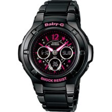 Casio Women's BGA121C-1B2 Baby-G World Time Chronograph Black Dial Watch