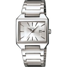 Casio Women's Core LTP1333D-7A Silver Stainless-Steel Quartz Watch with Silver Dial