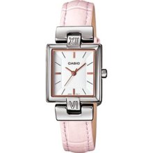 Casio Women's Core LTP1354L-7C2 Pink Leather Quartz Watch with Wh ...