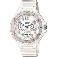 Casio Womens White and Silver Analog Watch White