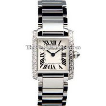Certified Pre-Owned Cartier Tank Francaise Small Dia Watch WE1002S3