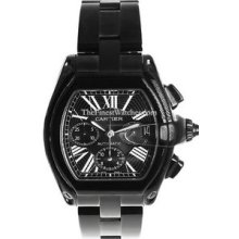 Certified Pre-Owned Cartier Roadster Chrono Black Steel Watch W62020X6