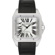 Certified Pre-Owned Large Cartier Santos 100 Mens Steel Watch W20073X8