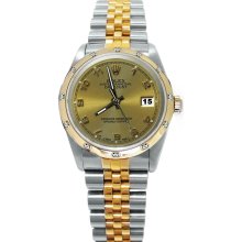 Champagne Arabic dial pearl master diamond bezel rolex datejust watch - Metal