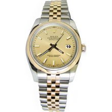 Champagne stick dial rolex datejust watch two tone jubilee men's rolex - Yellow - Gold Tone