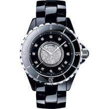 Chanel Women's J12 Jewelry Black & Diamonds Dial Watch H1757
