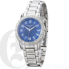 Charles Hubert Premium Ladies Midnight Blue Dial Dress and Sport Watch with Genuine Swarovski Crystals 6726-E