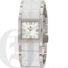 Charles-Hubert Women's Stainless Steel White Ceramic Band Quartz Watch 6787-W