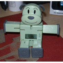 Childs Clip On Poseable Puppy Lcd Clock/watch- Light Green