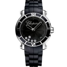 Chopard Happy Sport Floating Diamonds Black Dial Ladies Watch 278551-3002