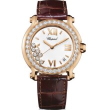 Chopard Happy Sport Round 36mm Rose Gold Watch 277473-5001