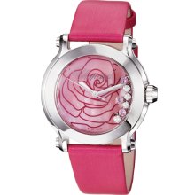 Chopard Women's 'Happy Sport Round' Pink Mother of Pearl Dial Watch