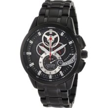 Citizen At2065-59e Men's Eco Drive Black Ion Plated Black Dial Chronograph Watch