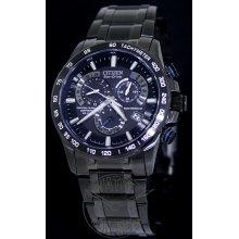 Citizen Atomic/Radio Controlled wrist watches: Black Atomic Chronograp