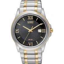 Citizen BM7264-51E Watch Bracelet Mens - Black Dial Stainless Steel Case Quartz Movement