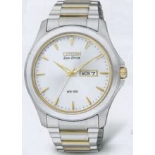 Citizen Eco Drive Men`s 2-tone Wr100 Water Resistant Watch (41 Mm Case)