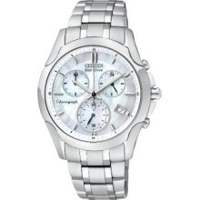 Citizen Eco-drive Women's Stainless Steel Case Chronograph Date Watch Fb1158-55d