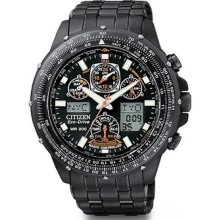 Citizen Jy0005-50e Black Eagle Skyhawk Eco-drive At Black Mens Watch