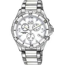 Citizen Ladies Ceramic Chronograph Diamonds Encrusted FB1230-50A Watch