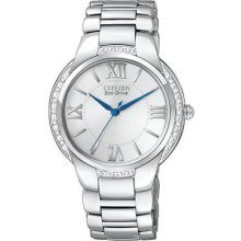 Citizen Ladies Eco-Drive Stainless Steel Case and Bracelet Silver Dial EM0170-50A