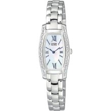 Citizen Ladies Silhouette Eco-Drive Diamond Mother of Pearl Dial EG2550-59D