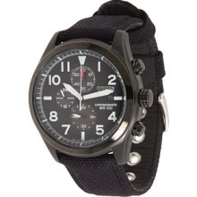 Citizen Mens Eco-Drive Chronograph Stainless Watch - Black Nylon Strap - Black Dial - CA0255-01E