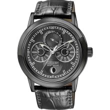 Citizen Men's Moon Phase with Date Black Dial Watch BU0035-06E