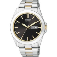 Citizen Quartz Elegant Dual Tone Calendar Mens Watch Bf0584-56e