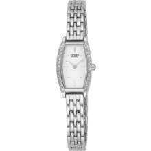Citizen Quartz Womens Crystal Analog Stainless Watch - Silver Bracelet - Silver Dial - EZ6090-52A