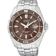 Citizen Signature Eco-Drive Brown Dial Stainless Steel Mens Watch BL1259-51X