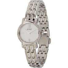 Citizen Womens Eco-Drive Silhouette Crystal Analog Stainless Watch - Silver Bracelet - Silver Dial - EX1240-51A
