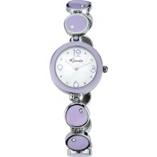 Contrast Bezel Bracelet Watch-light purple