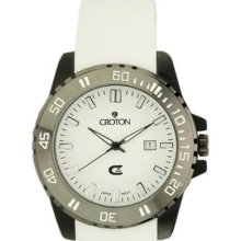 Croton Mens Sports Quartz Date White Rubber Strap Watch CX328010W ...