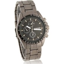 curren watches Round Dial Analog Watch Tungsten Steel Strap (Black)