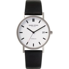 Danish Design Men's Quartz Watch With White Dial Analogue Display And Black Leather Strap Dz120015