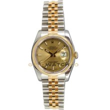 Datejust 116203 Steel Gold Jubilee Band Smooth Champage Dial